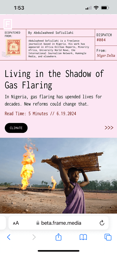 Gas Flaring article view 1